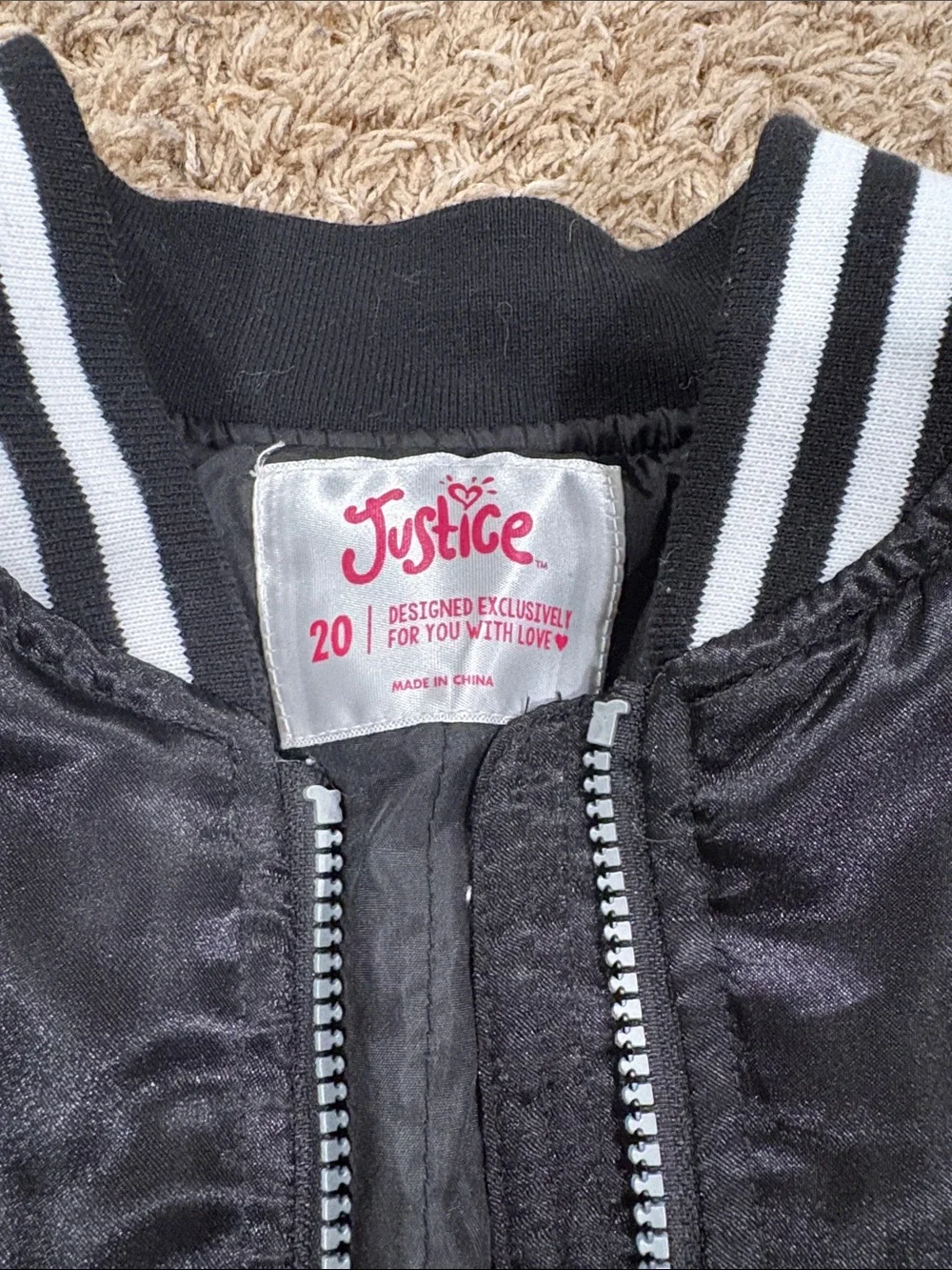 Justice Black Peace Love jacket 20